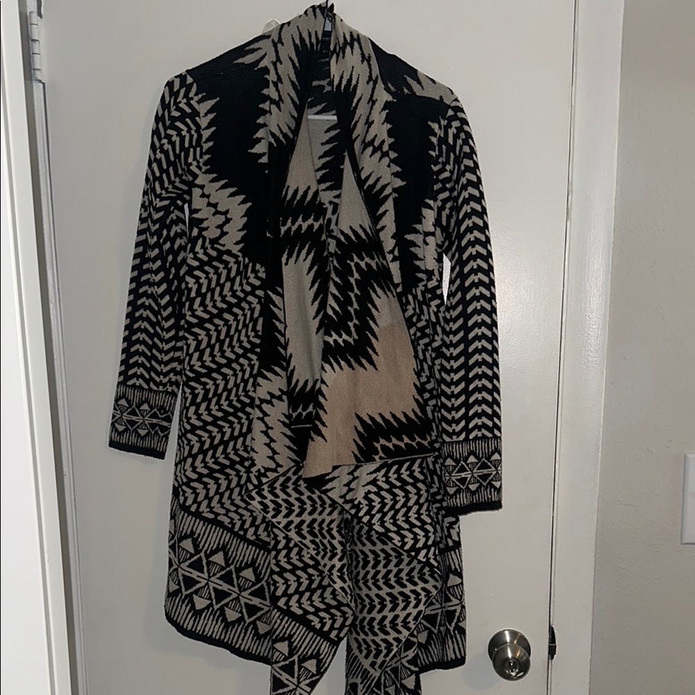 Jealous Tomato Black and Cream Cardigan